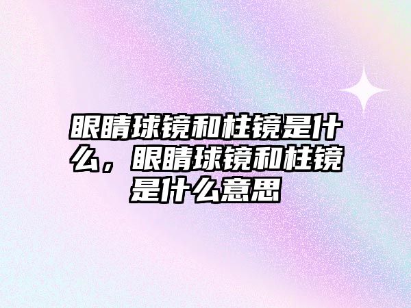 眼睛球鏡和柱鏡是什么，眼睛球鏡和柱鏡是什么意思