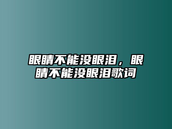 眼睛不能沒(méi)眼淚，眼睛不能沒(méi)眼淚歌詞