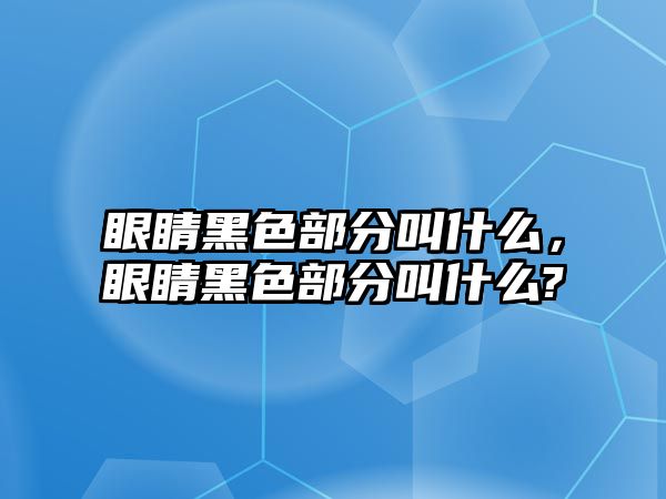 眼睛黑色部分叫什么，眼睛黑色部分叫什么?