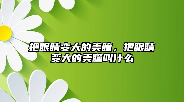 把眼睛變大的美瞳，把眼睛變大的美瞳叫什么