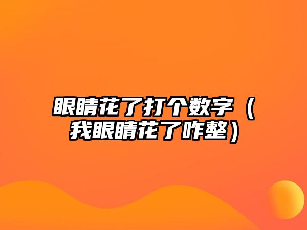 眼睛花了打個數字（我眼睛花了咋整）