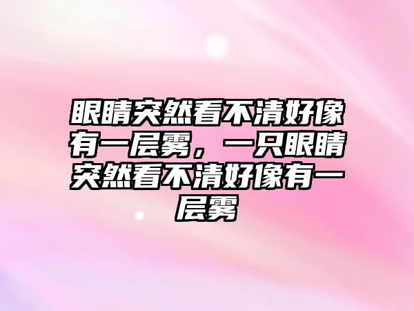 眼睛突然看不清好像有一層霧，一只眼睛突然看不清好像有一層霧