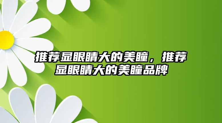 推薦顯眼睛大的美瞳，推薦顯眼睛大的美瞳品牌