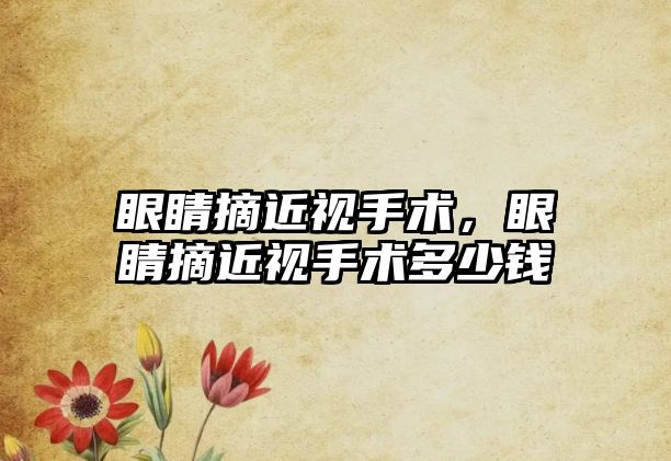 眼睛摘近視手術，眼睛摘近視手術多少錢