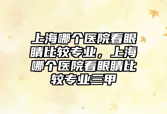 上海哪個(gè)醫(yī)院看眼睛比較專業(yè)，上海哪個(gè)醫(yī)院看眼睛比較專業(yè)三甲