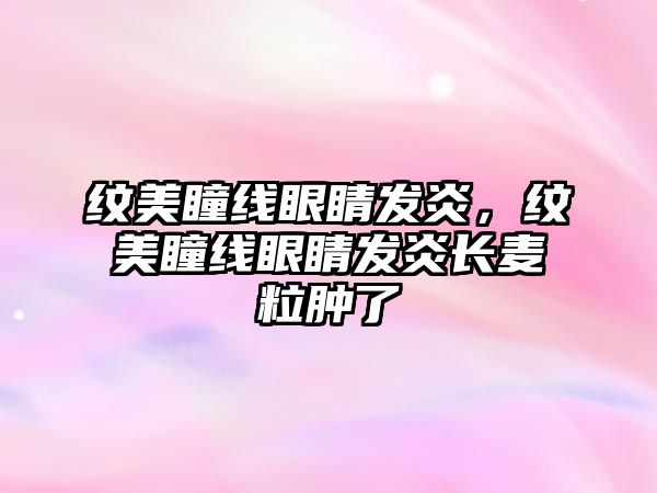 紋美瞳線眼睛發炎，紋美瞳線眼睛發炎長麥粒腫了