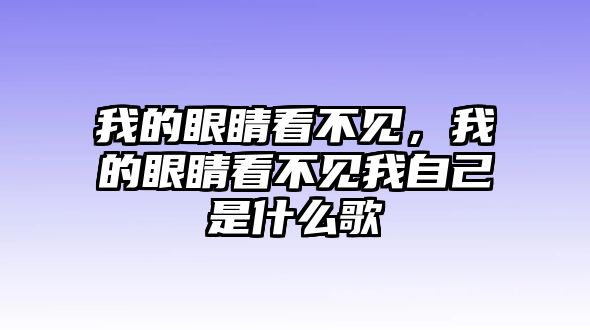 我的眼睛看不見，我的眼睛看不見我自己是什么歌