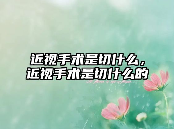 近視手術是切什么，近視手術是切什么的