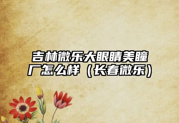 吉林微樂大眼睛美瞳廠怎么樣（長春微樂）