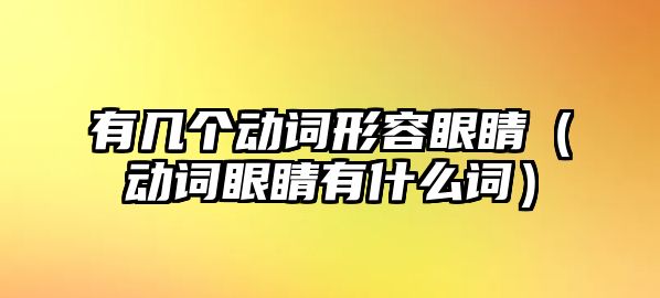 有幾個動詞形容眼睛（動詞眼睛有什么詞）