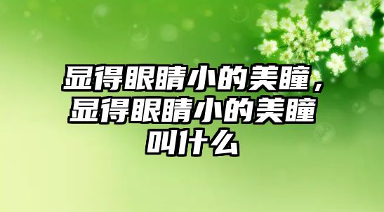 顯得眼睛小的美瞳，顯得眼睛小的美瞳叫什么