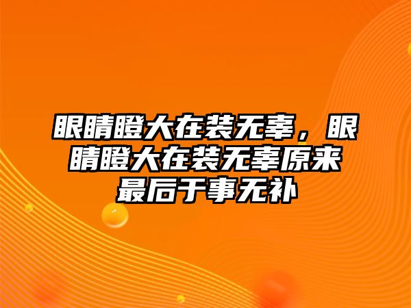 眼睛瞪大在裝無辜，眼睛瞪大在裝無辜原來最后于事無補