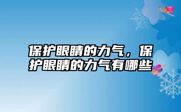 保護眼睛的力氣，保護眼睛的力氣有哪些