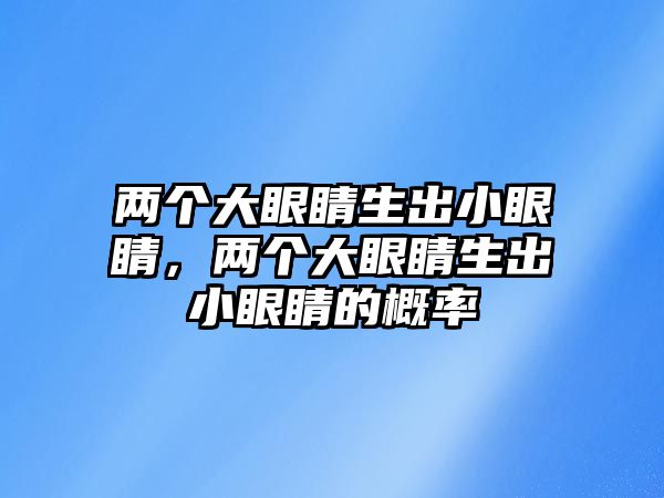 兩個大眼睛生出小眼睛，兩個大眼睛生出小眼睛的概率