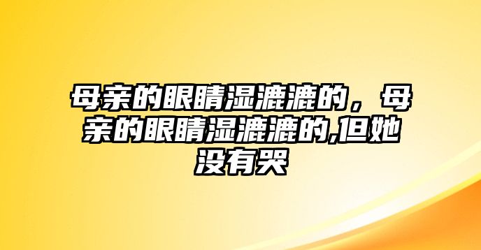 母親的眼睛濕漉漉的，母親的眼睛濕漉漉的,但她沒有哭