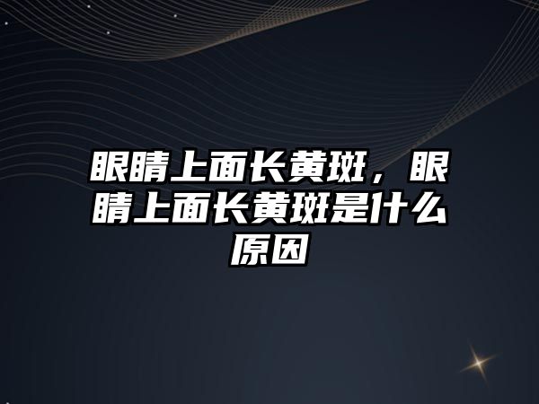 眼睛上面長黃斑，眼睛上面長黃斑是什么原因