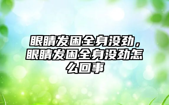 眼睛發困全身沒勁，眼睛發困全身沒勁怎么回事