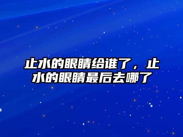 止水的眼睛給誰了，止水的眼睛最后去哪了