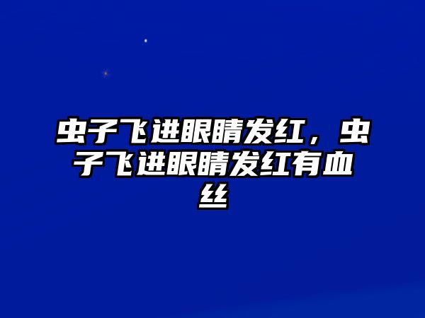 蟲子飛進眼睛發(fā)紅，蟲子飛進眼睛發(fā)紅有血絲