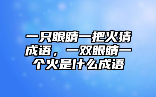 一只眼睛一把火猜成語，一雙眼睛一個火是什么成語