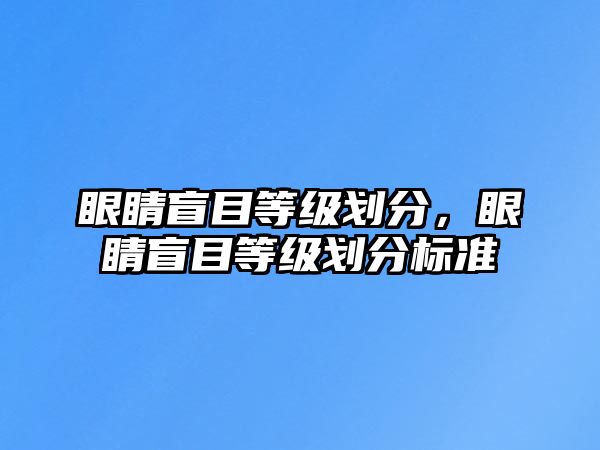 眼睛盲目等級劃分，眼睛盲目等級劃分標準