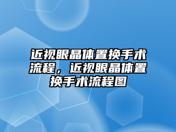 近視眼晶體置換手術流程，近視眼晶體置換手術流程圖