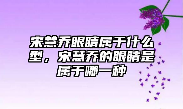 宋慧喬眼睛屬于什么型，宋慧喬的眼睛是屬于哪一種