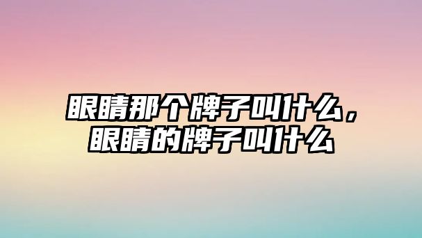 眼睛那個牌子叫什么，眼睛的牌子叫什么