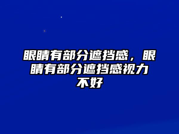 眼睛有部分遮擋感，眼睛有部分遮擋感視力不好