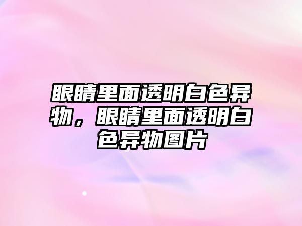 眼睛里面透明白色異物，眼睛里面透明白色異物圖片