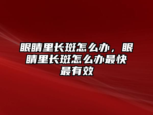 眼睛里長斑怎么辦，眼睛里長斑怎么辦最快最有效